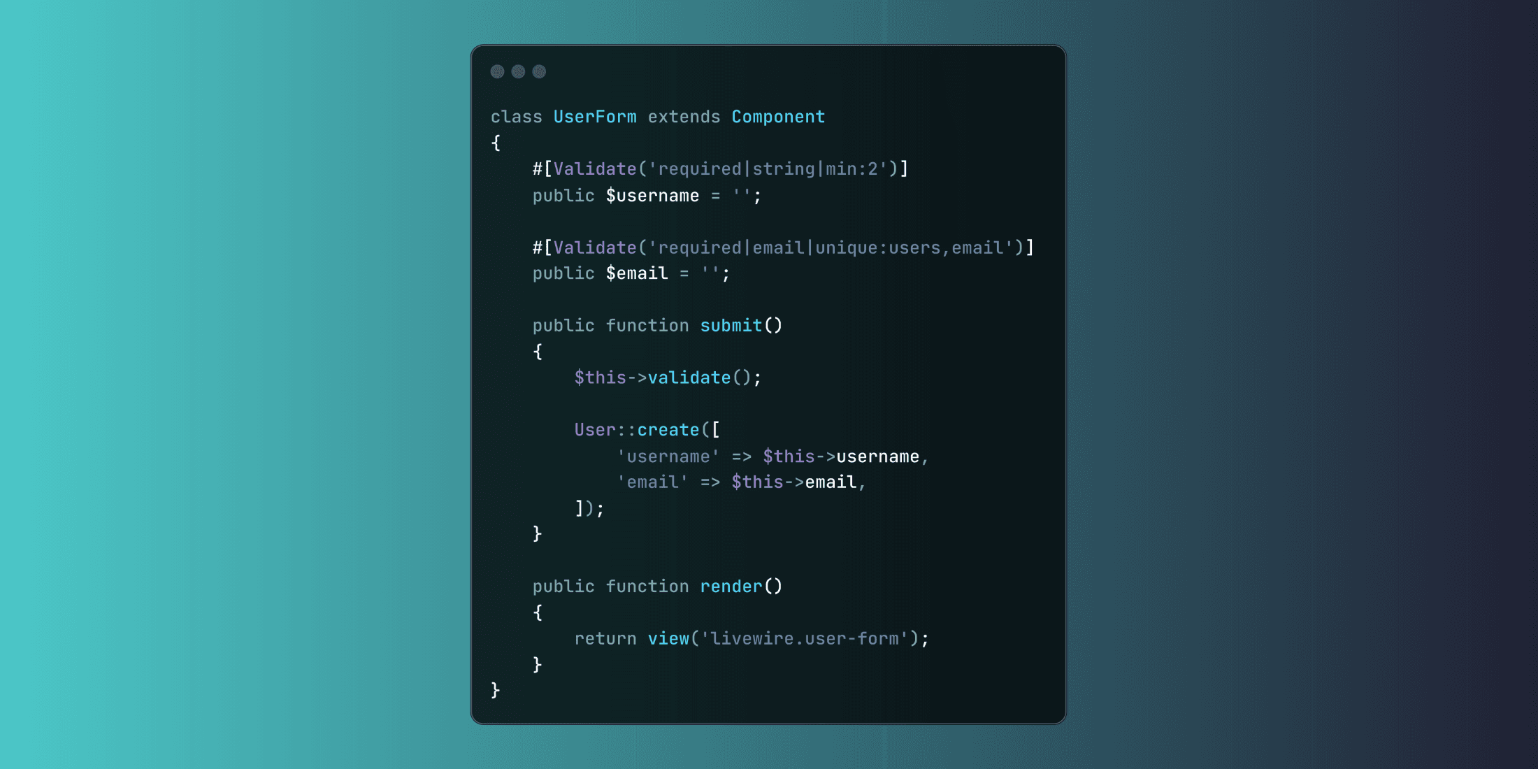 Simplifying Form Validation with Laravel Livewire's #[Validate] Attribute