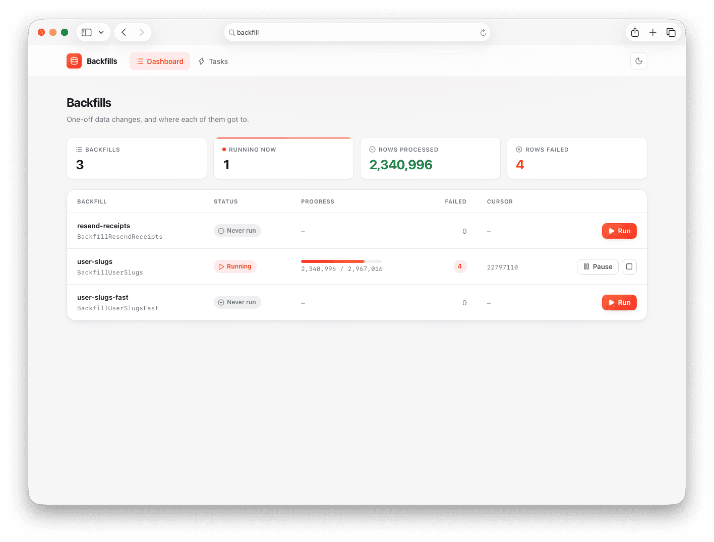 Safe, resumable data backfills for Laravel Safe, resumable data backfills for Laravel