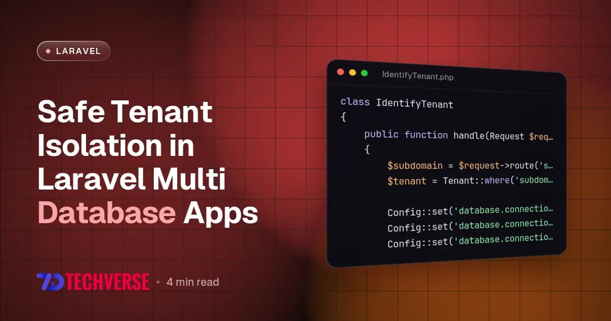 Safe Tenant Isolation in Laravel Multi Database Apps Safe Tenant Isolation in Laravel Multi Database Apps